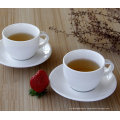 Haonai designe white color ceramic coffee cup and saucer set